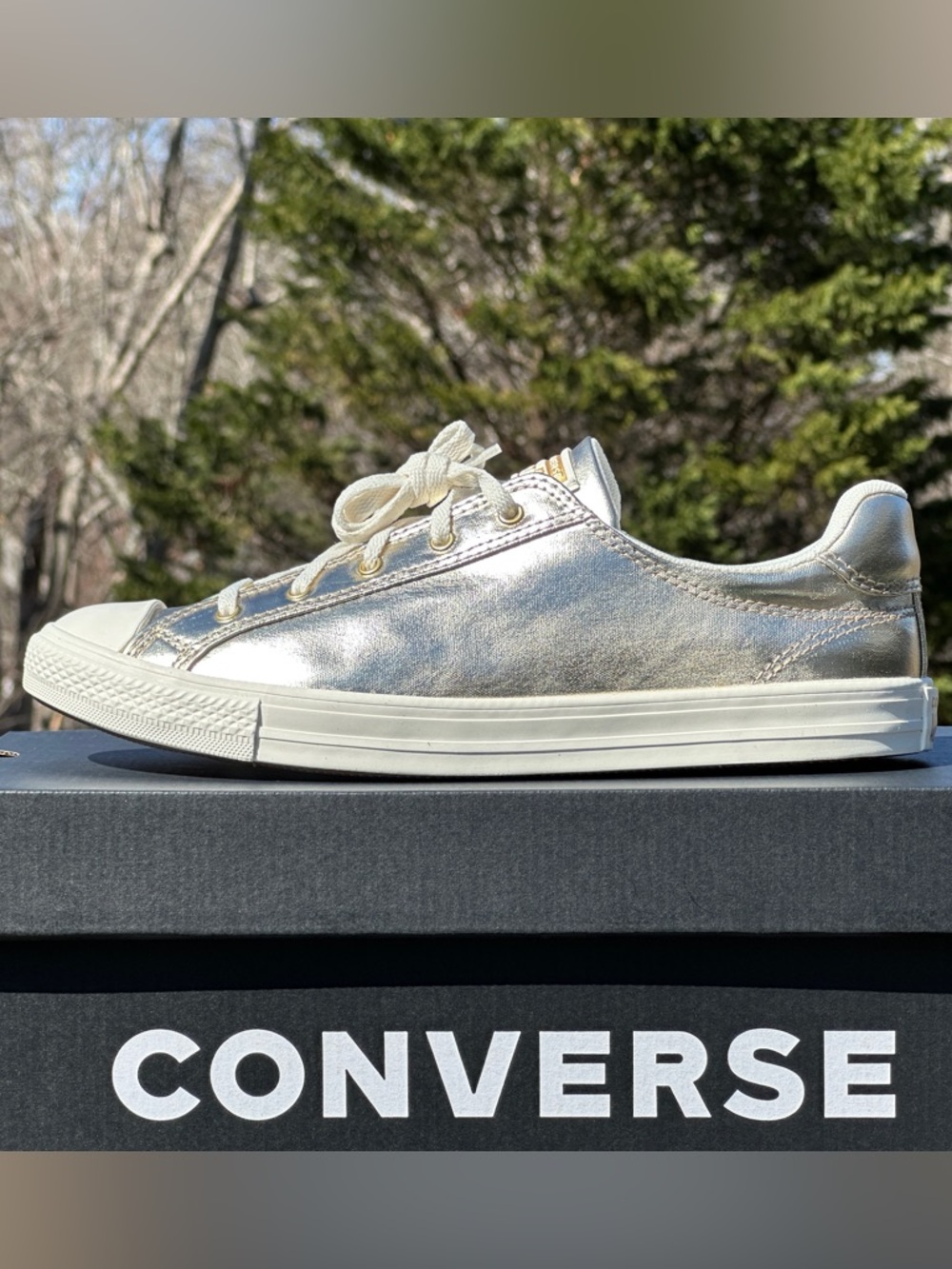 Converse CTAS Ox Metallic Gold Casual Everyday Sneaker Womens 7 | 7.5 | 9.5 NEW - Picture 6 of 10